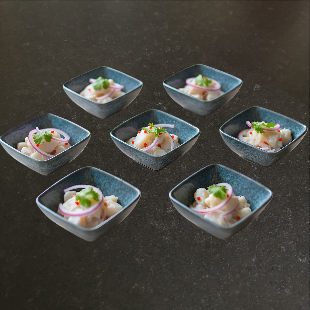 Ceviche traiteur péruvien préparé par GR Miski à Nantes pour buffet et événement.